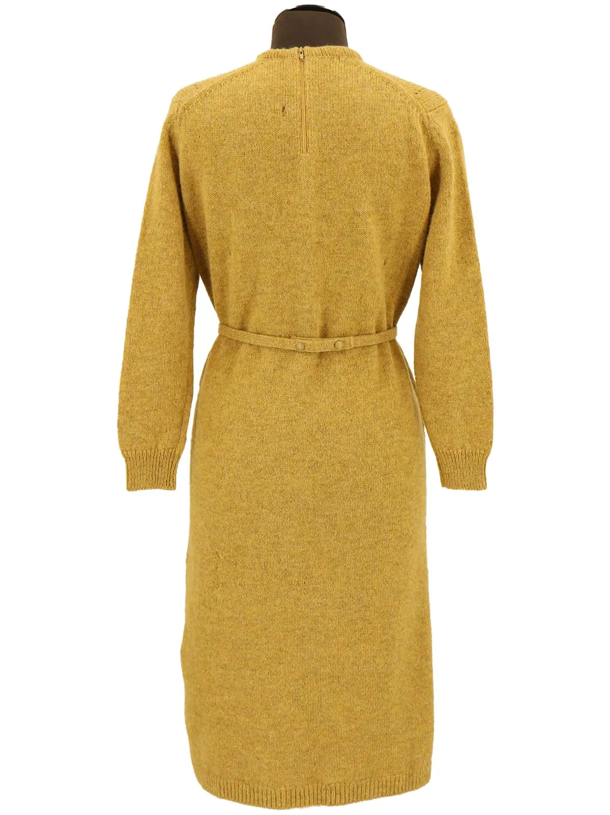 Midcentury Knitted Ochre Fleck Vintage Dress