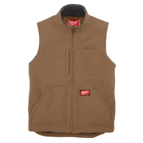 Milwaukee 801BR-L Mens Large Heavy-Duty Brown Sherpa-Lined Vest with 5-Pockets, L