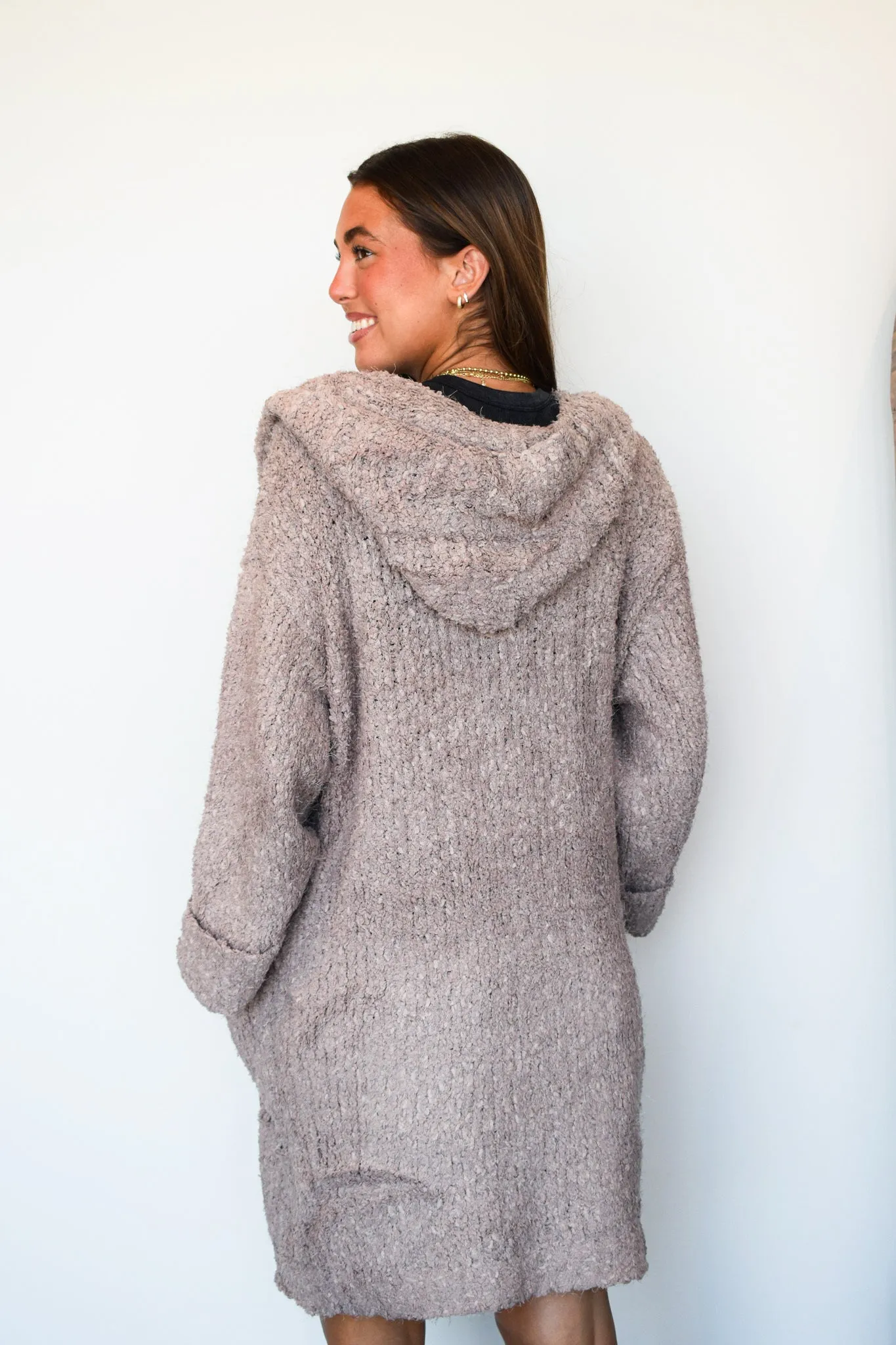 Mocha Long Line Cardigan