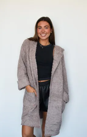 Mocha Long Line Cardigan