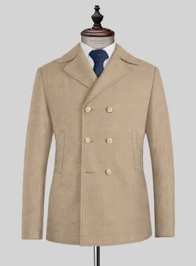 Naples Champagne Tweed Pea Coat