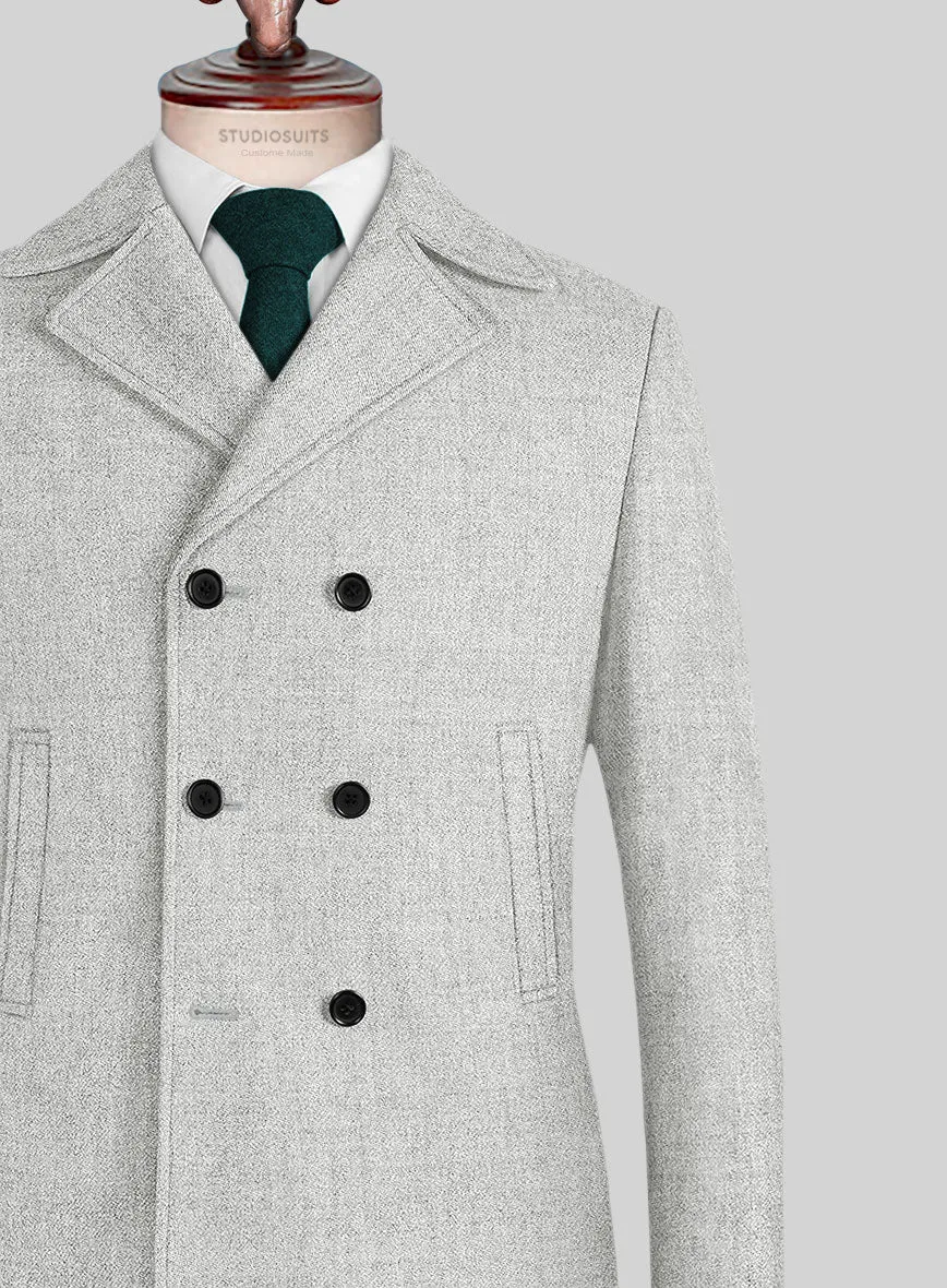 Naples Ice Gray Tweed Pea Coat