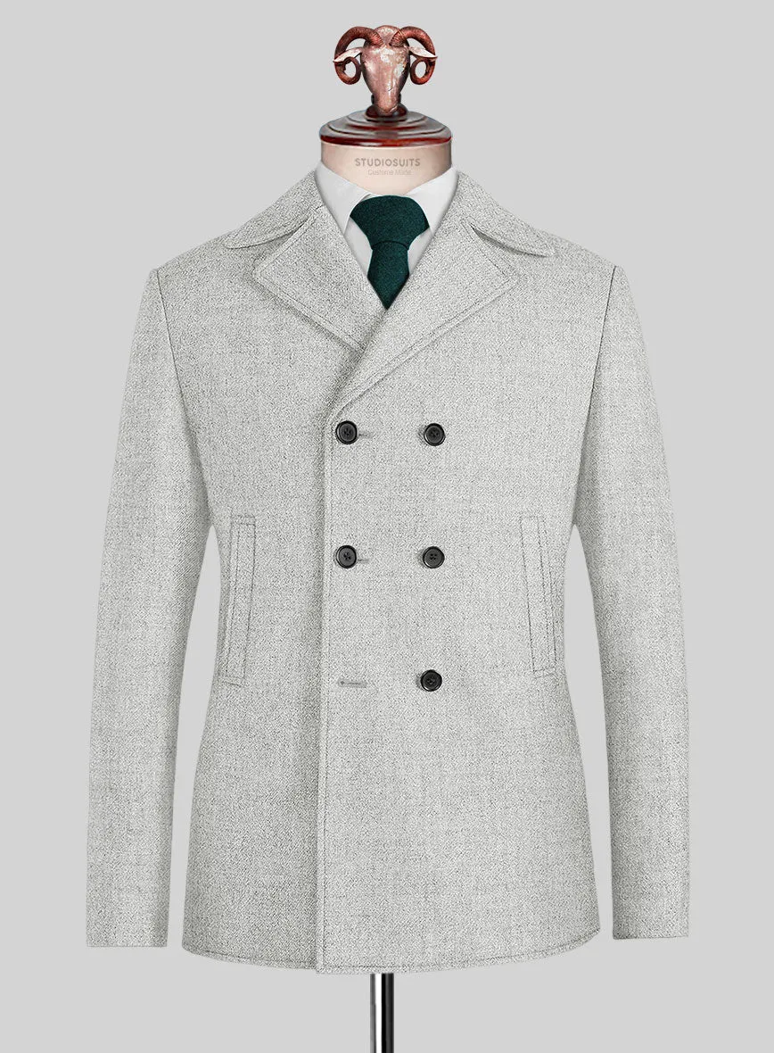 Naples Ice Gray Tweed Pea Coat