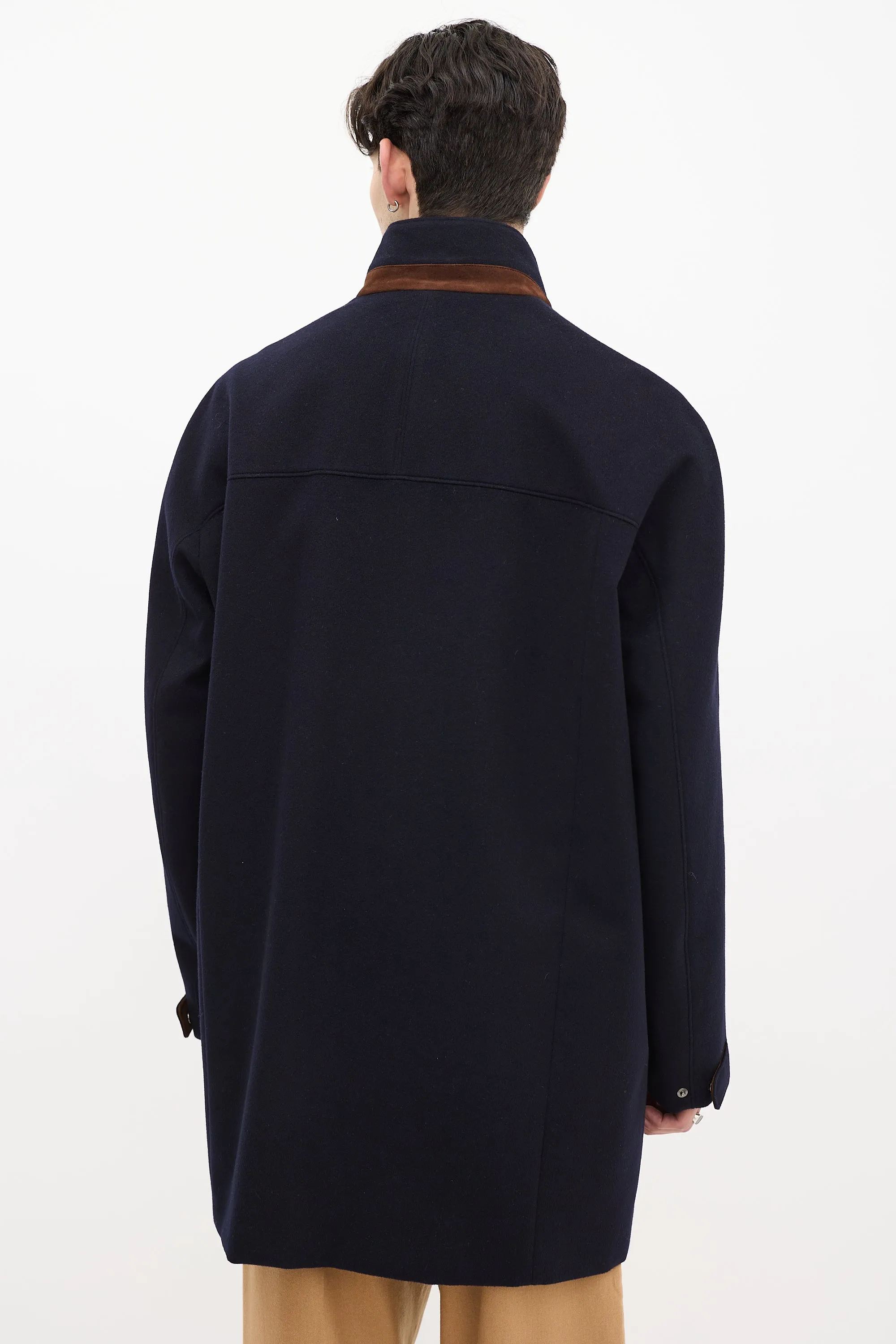 Navy Cashmere Long Coat