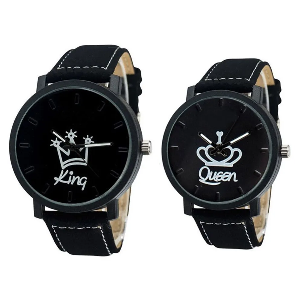 New Couples Watch | King & Queen Leather Quartz Watch