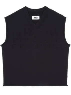 Number-Motif Embroidered Vest