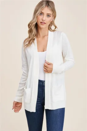 Open Front Basic Cardigan