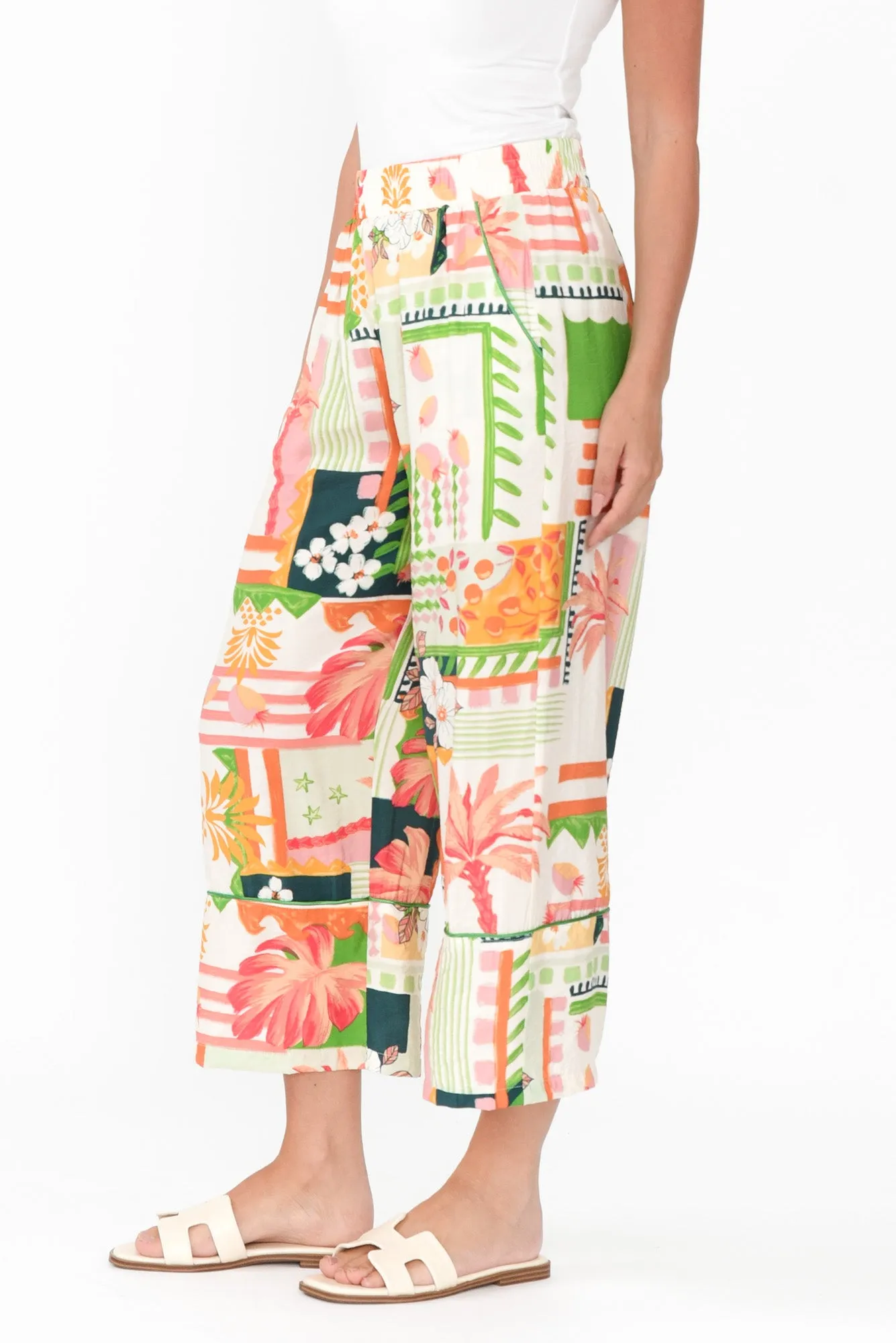 Paola Green Tropical Pants