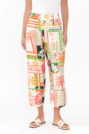 Paola Green Tropical Pants