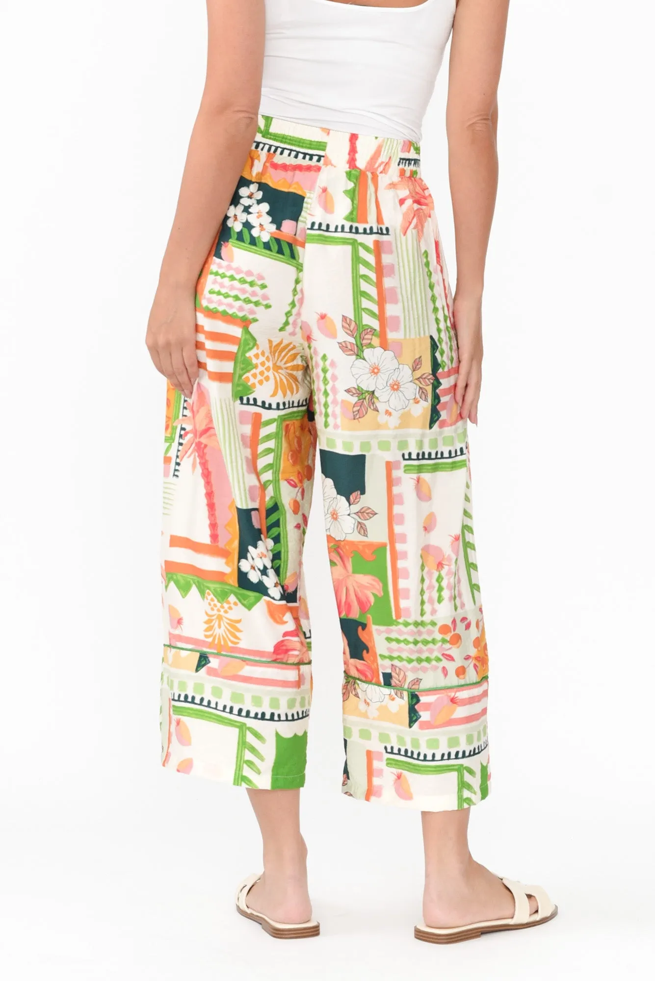 Paola Green Tropical Pants