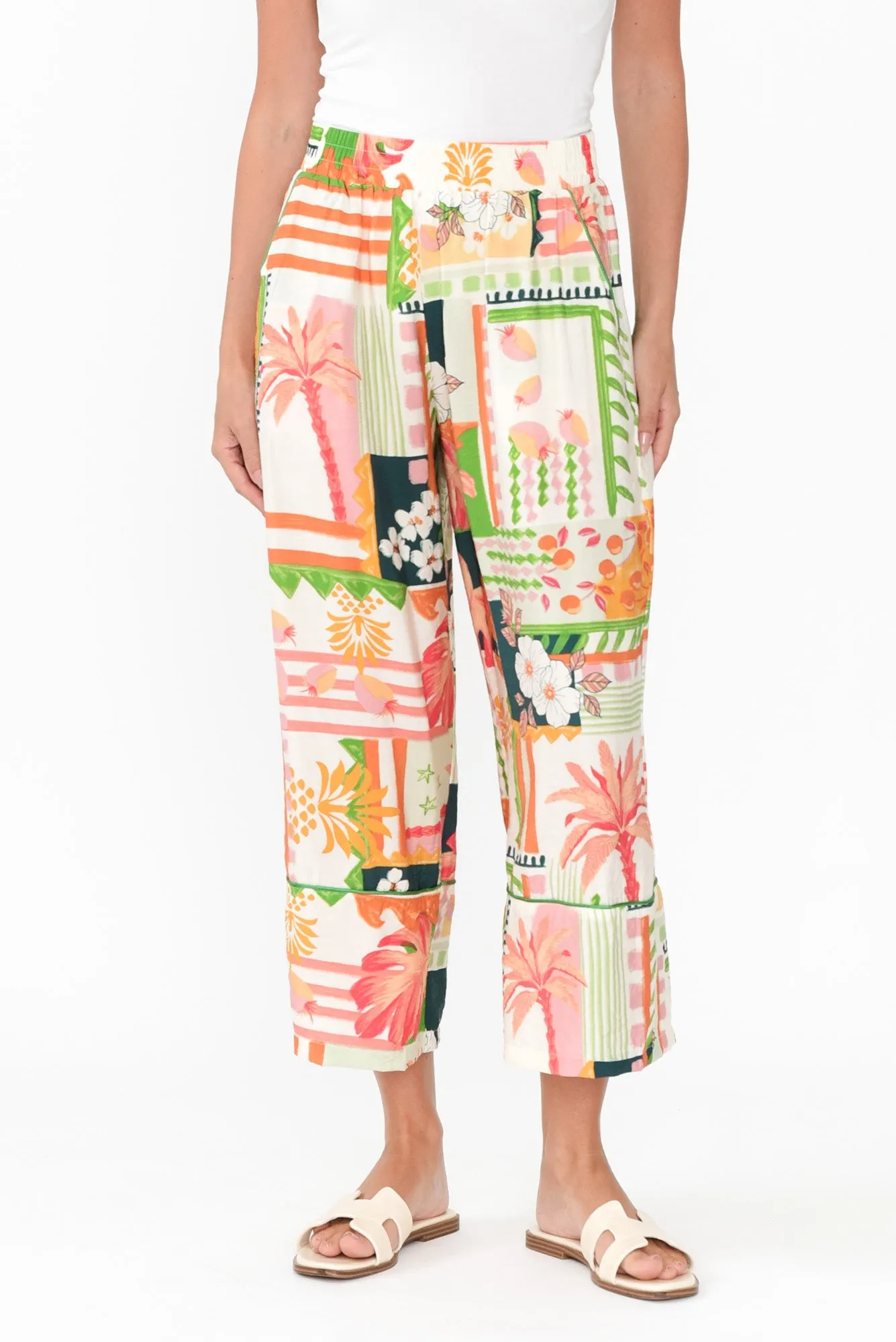 Paola Green Tropical Pants