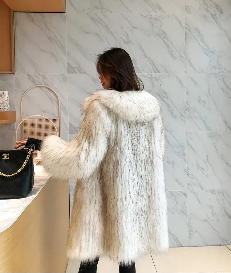 Pelliccia ecologica Winter fox fur imitation fur coat