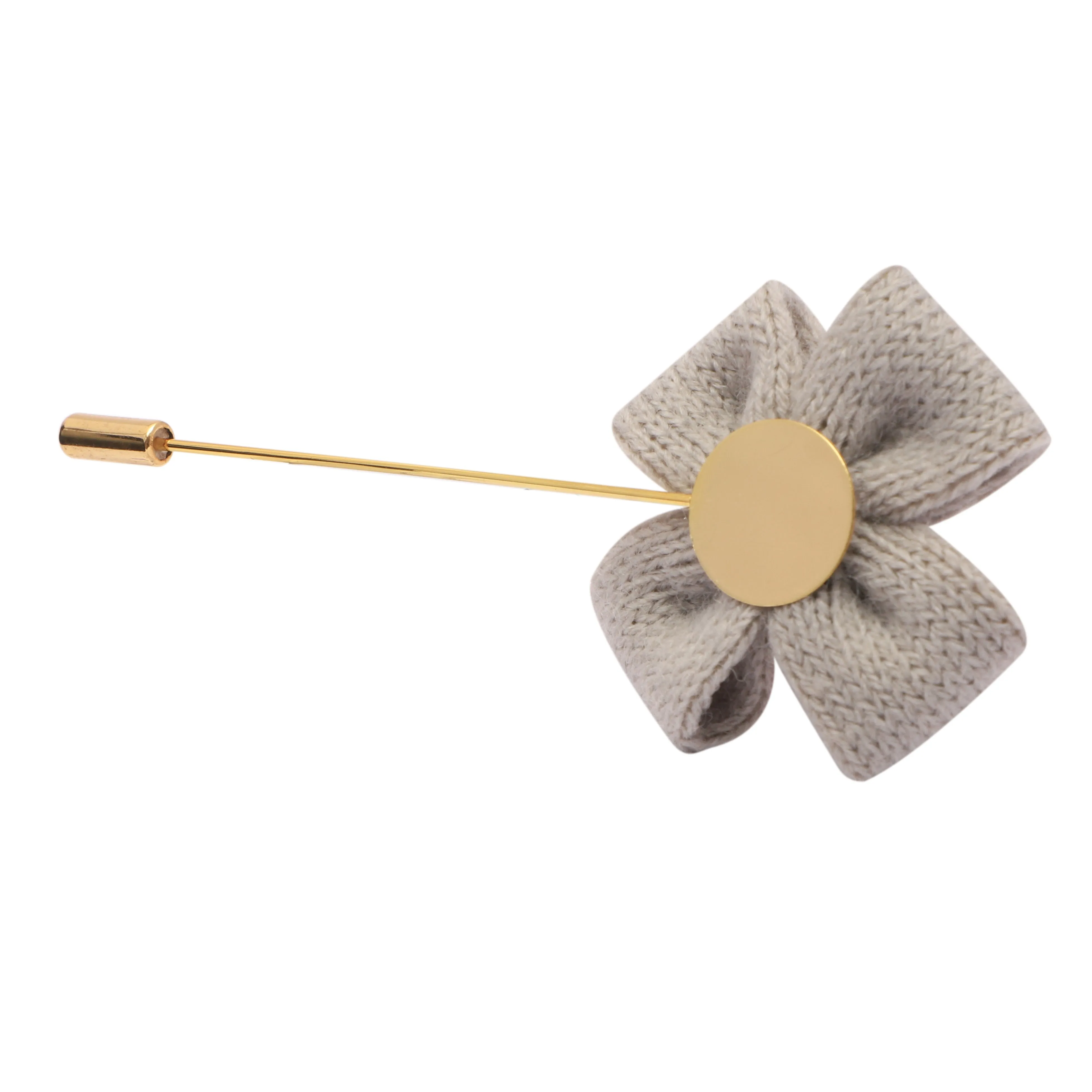 Peluche Elegant Grey Floral Brooch For Men