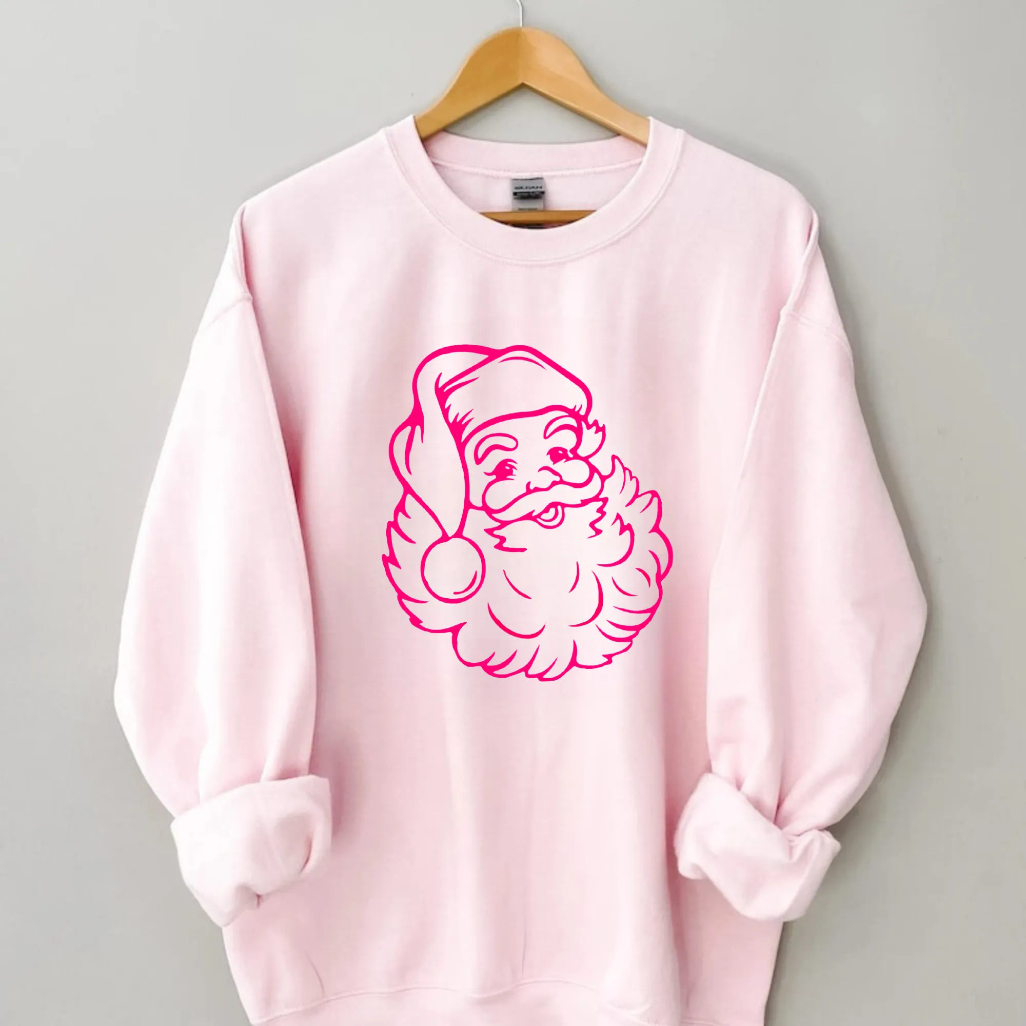 Pink Preppy Santa Sweatshirt