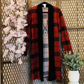 Plaid Cardigan With Pockets