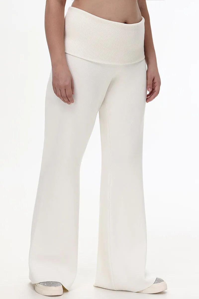 Plus-Size Low Rise Knit Flare Pants