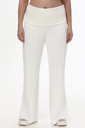 Plus-Size Low Rise Knit Flare Pants