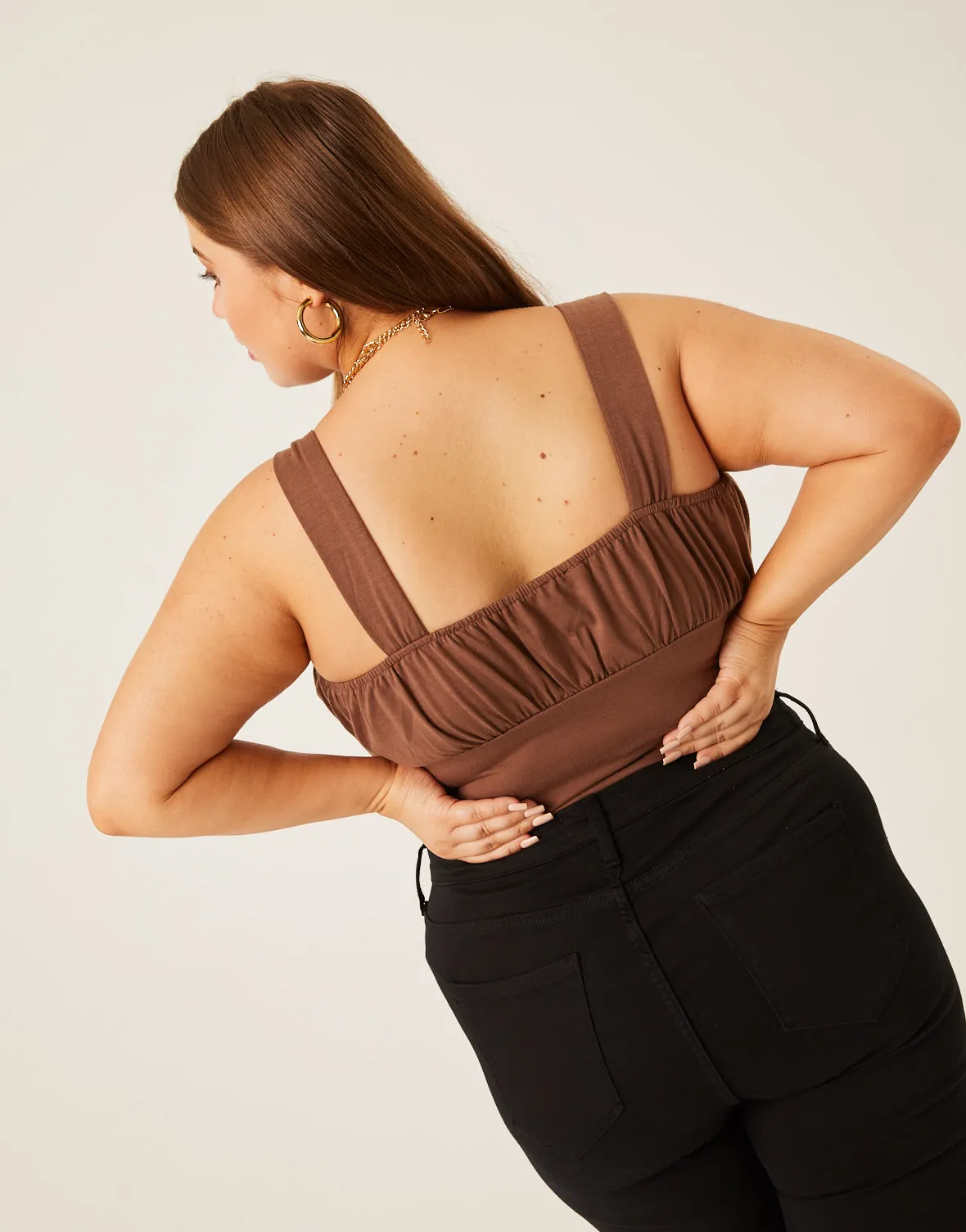 Plus Size Ruched Bust Tank