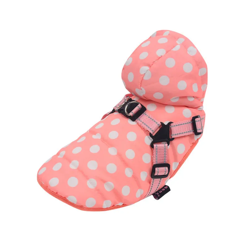 Polka-dot Dog Cotton-padded Jacket Plus Velvet Warm Coat Vest