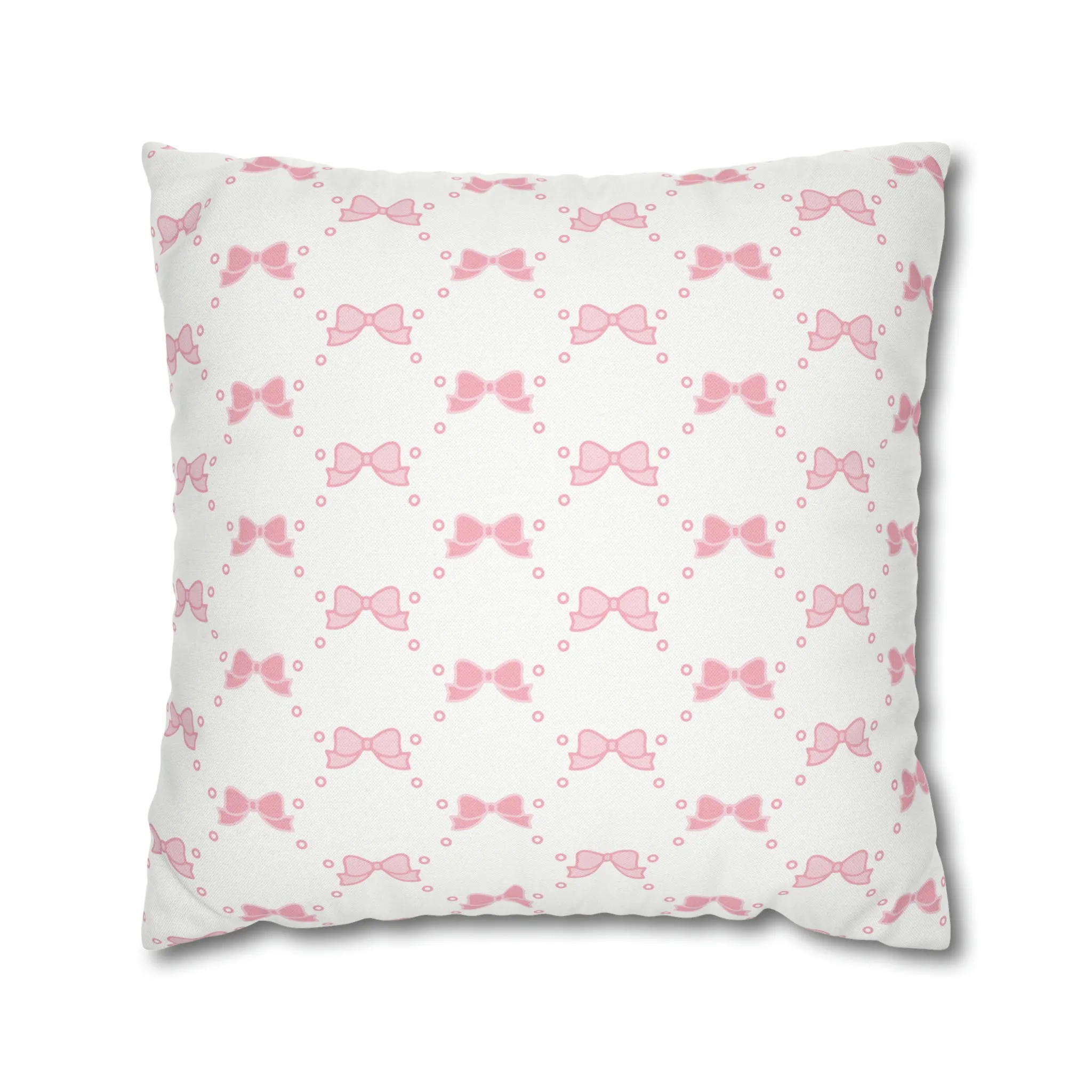 Pretty Little Bow Pillow Cover - Dorm Pillow,Bow Pillow,Bed Party Gift, Acceptance Gift, Camp Gift, Nursery pillow, Bow Aesthetic, Pink Bow