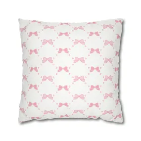 Pretty Little Bow Pillow Cover - Dorm Pillow,Bow Pillow,Bed Party Gift, Acceptance Gift, Camp Gift, Nursery pillow, Bow Aesthetic, Pink Bow