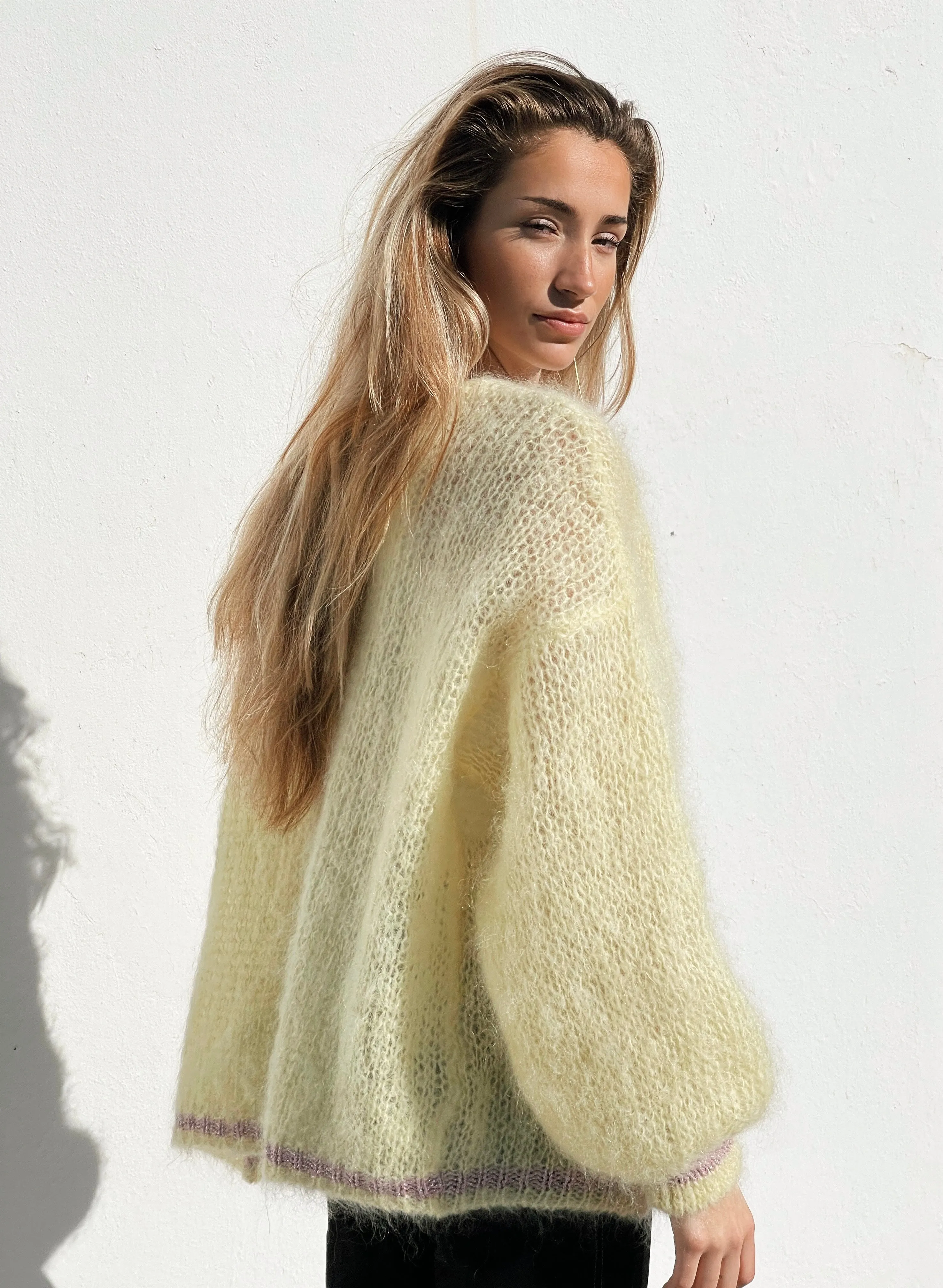 Princess Mohair Cardigan - Yellow