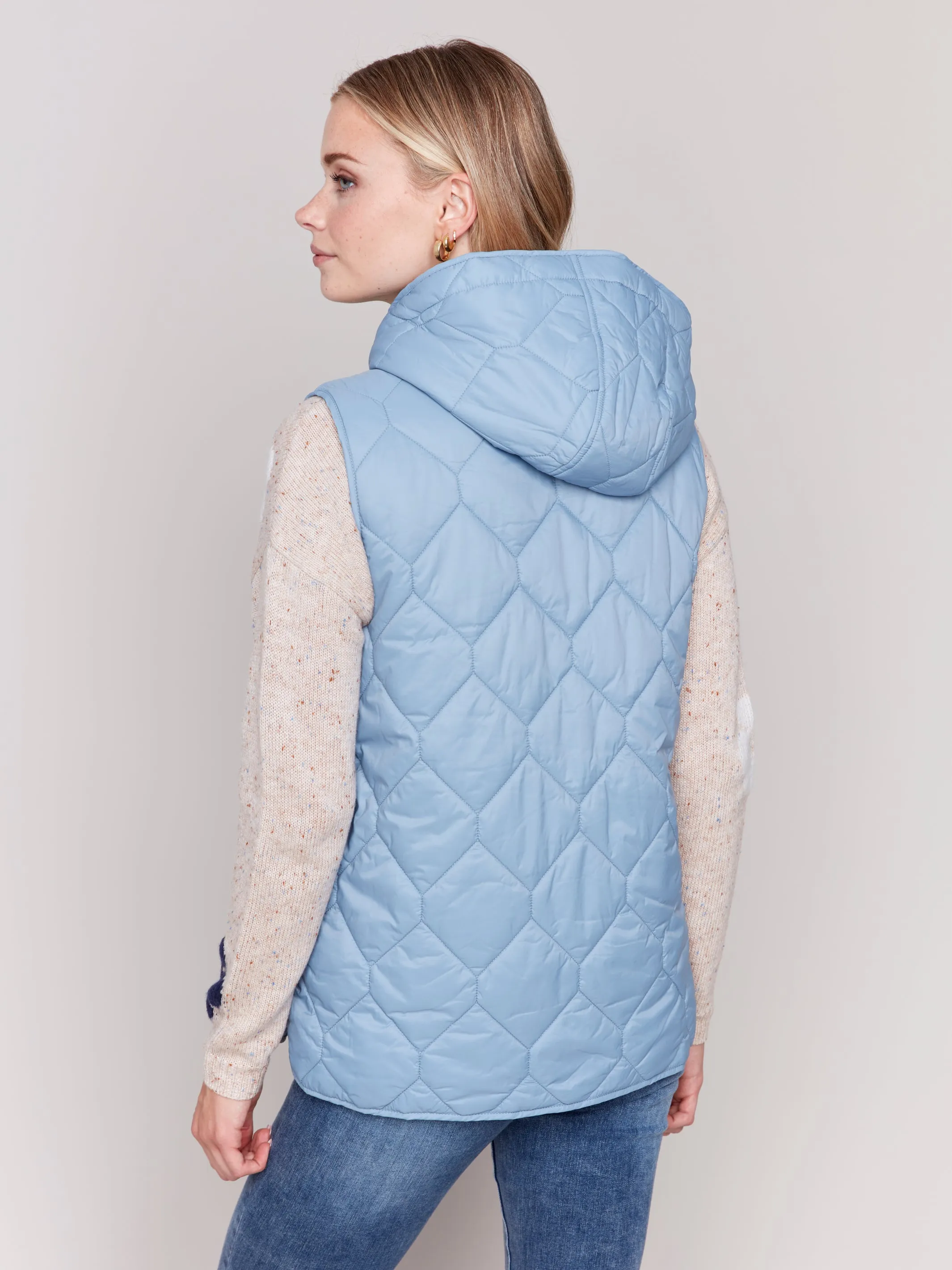 QUILTED HOODIE VEST