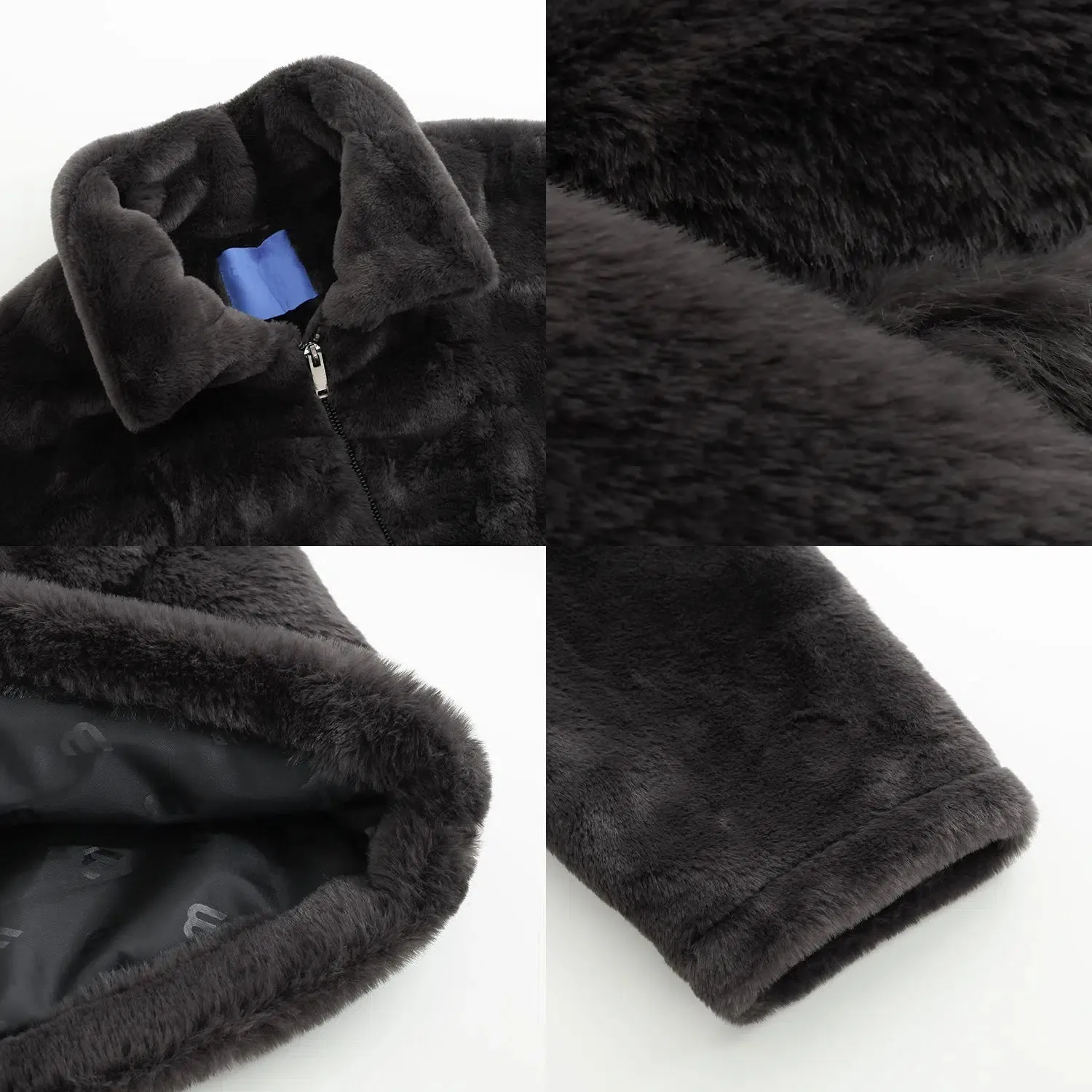 Rabbit Fur Lapel Coat