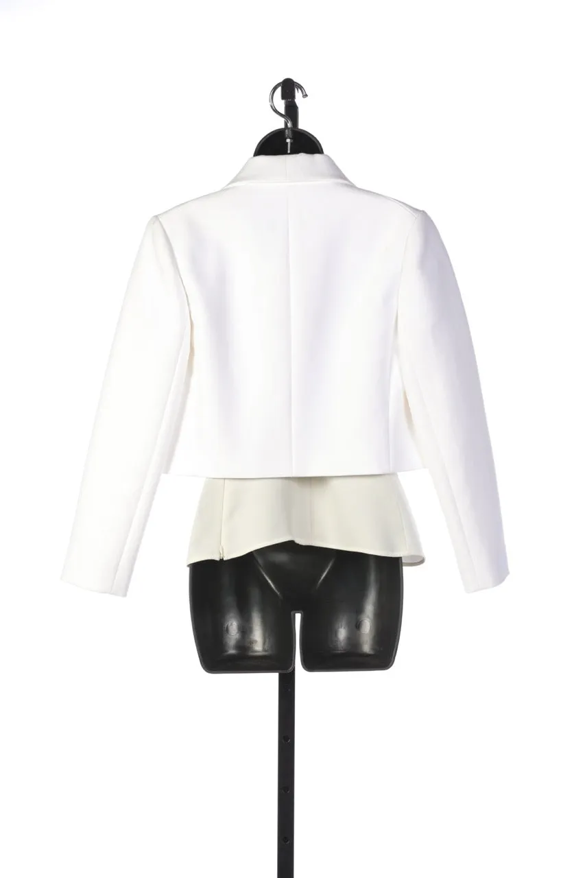 Ralph Lauren White with Black Button Cropped Blazer Jacket