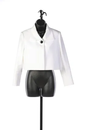 Ralph Lauren White with Black Button Cropped Blazer Jacket