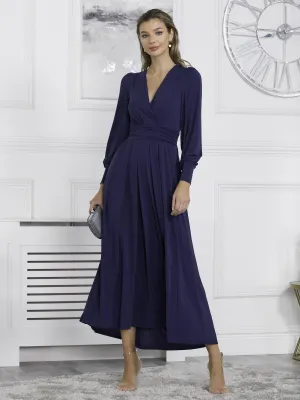 Rashelle Jersey Long Sleeve Maxi Dress, Navy