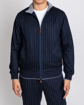 RC Navy Chalkstripe Track Jacket