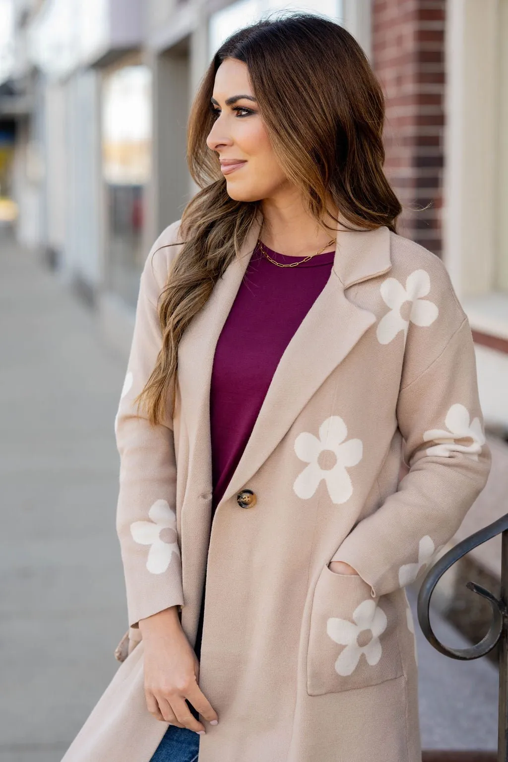 Retro Daisies Tunic Blazer