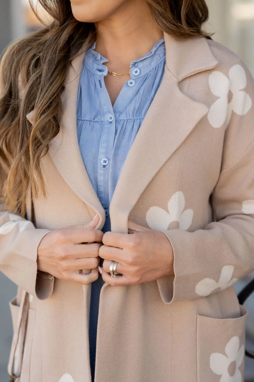 Retro Daisies Tunic Blazer