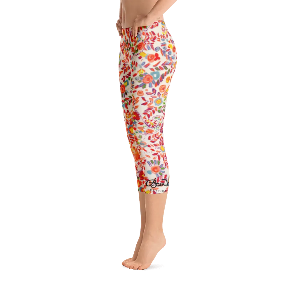 Retro Paisley Capri Leggings