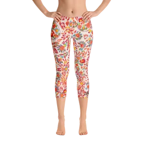 Retro Paisley Capri Leggings