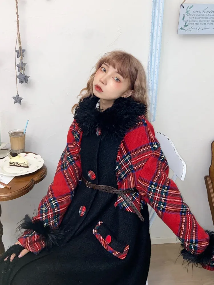 Retro Plaid Long Wool Coat【s0000004414】