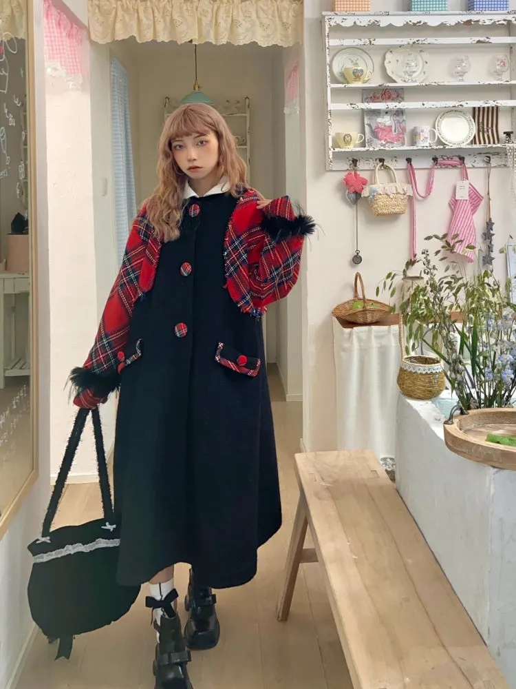 Retro Plaid Long Wool Coat【s0000004414】