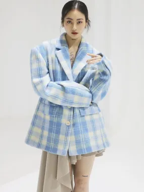 Retro Wool Refreshing Short-Coat - Classic Check Pattern