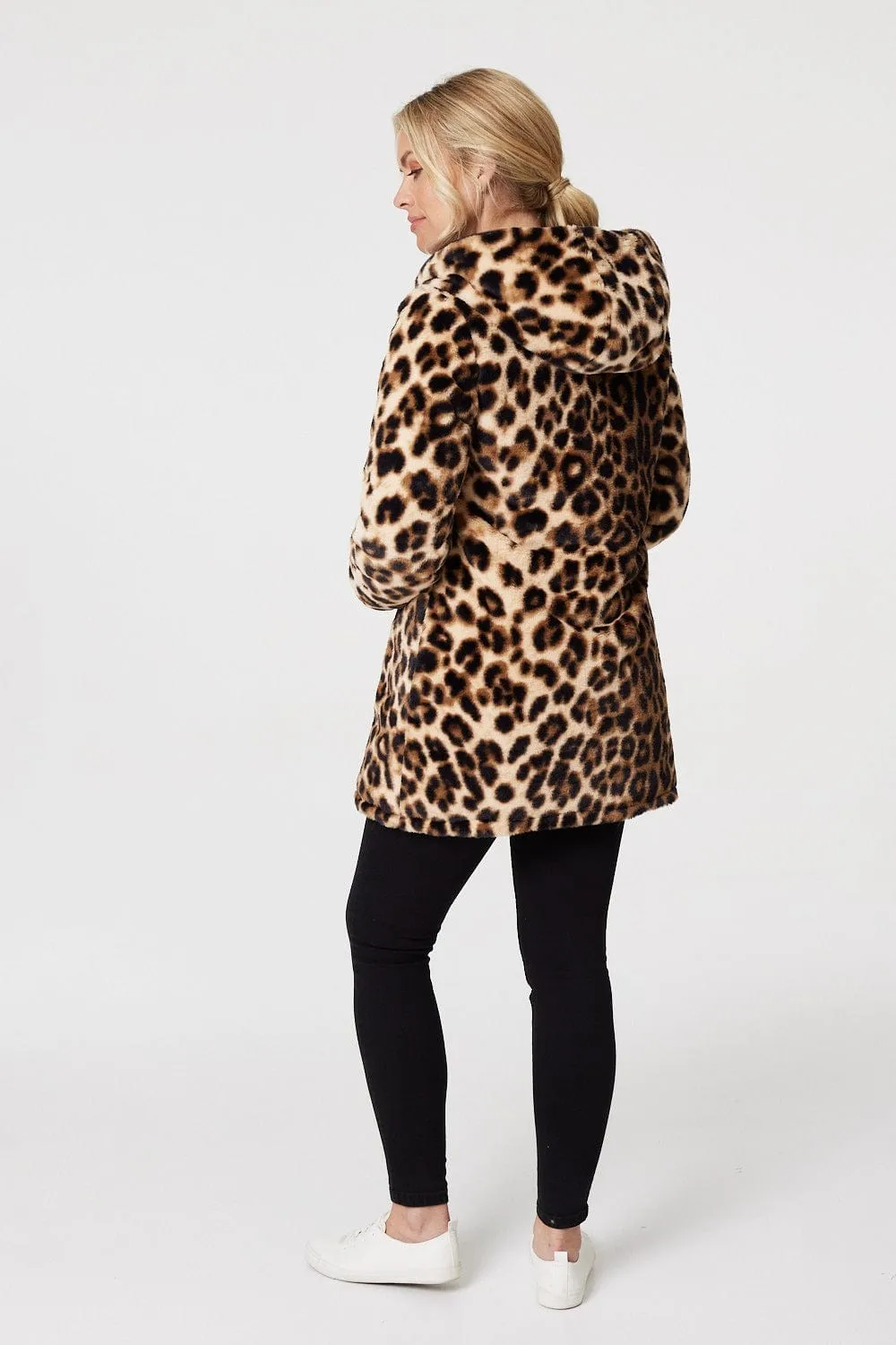 Reversible Leopard Faux Fur Puffer