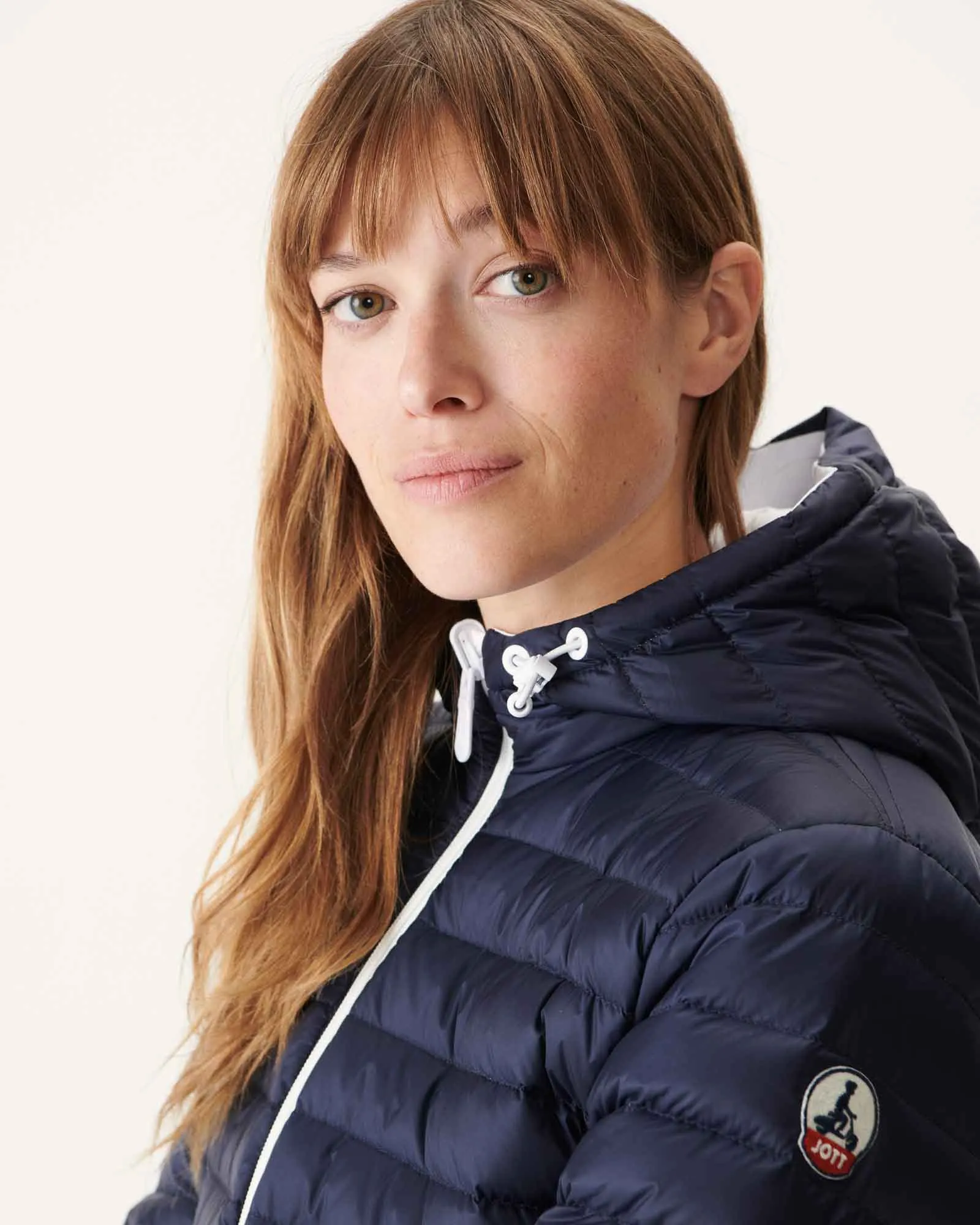 Reversible light down jacket White/Navy Blue Moscou