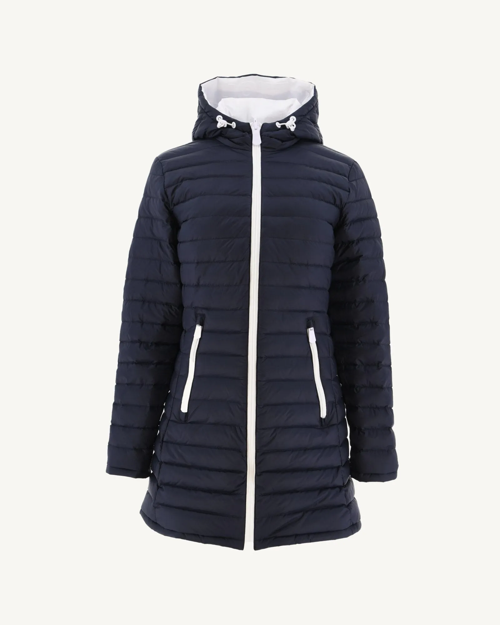 Reversible light down jacket White/Navy Blue Moscou