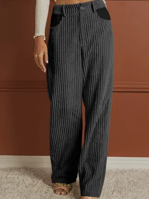 Ribbed Longline Pocketed Pants