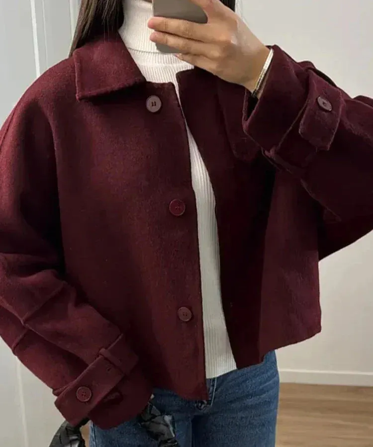 Sama - Elegant oversized wool blend jacket