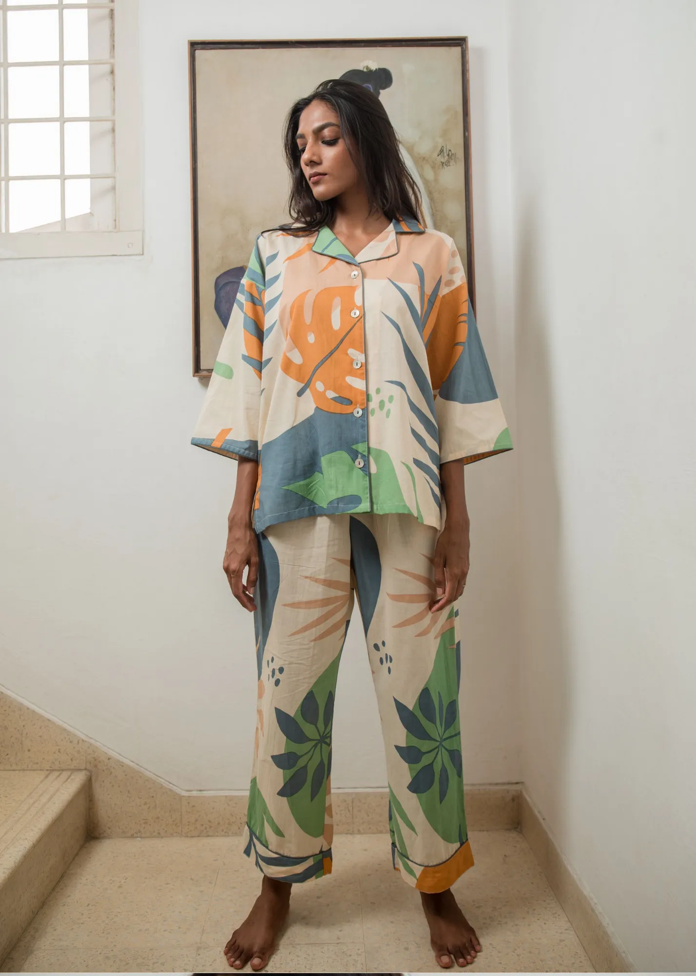 Sharan Boxy PJ Set - Miami Tropical