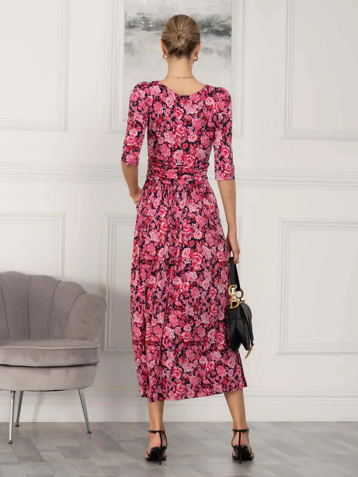 Sienna 3/4 Sleeve Maxi Dress, Floral Multi