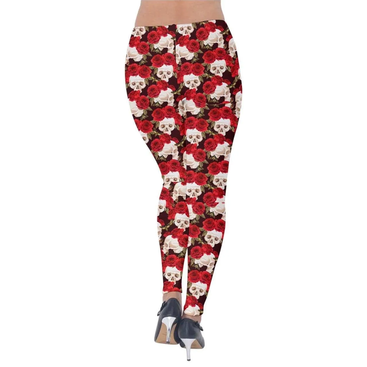 Skulls and Roses Velvet Leggings