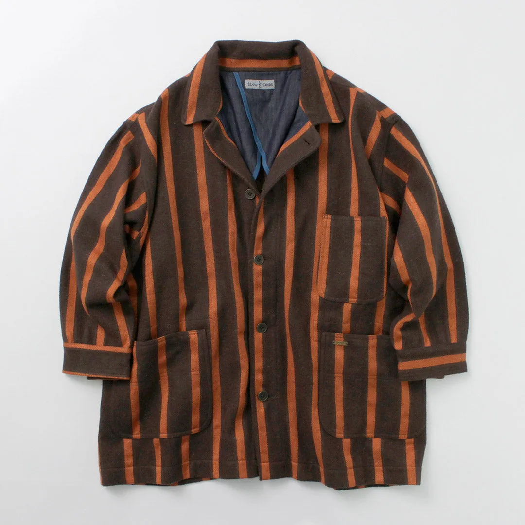 SLOW HANDS / Old School Stripe Loose Fit Coverall Coat