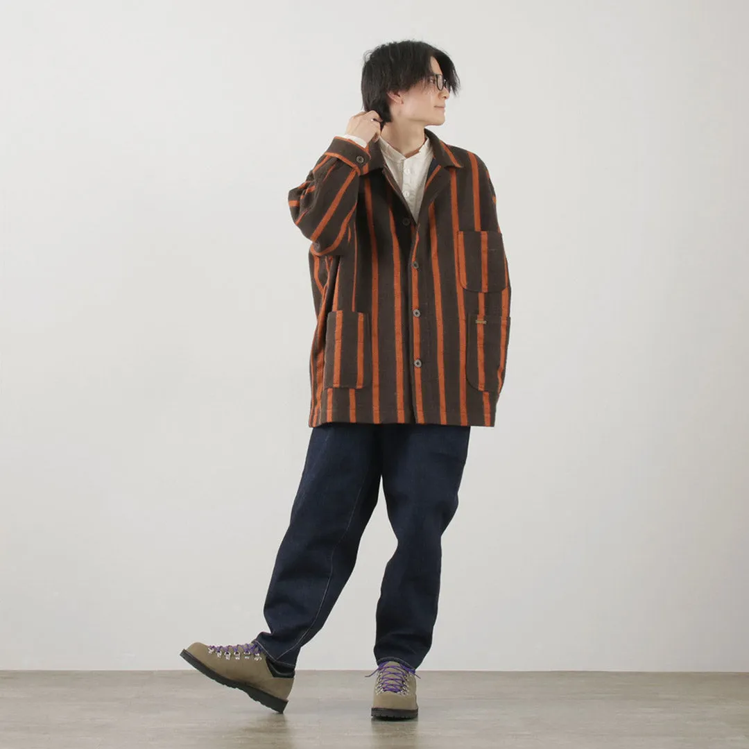 SLOW HANDS / Old School Stripe Loose Fit Coverall Coat