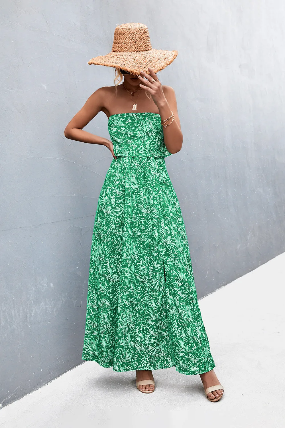 Strapless Split Maxi Dress - 5 colors